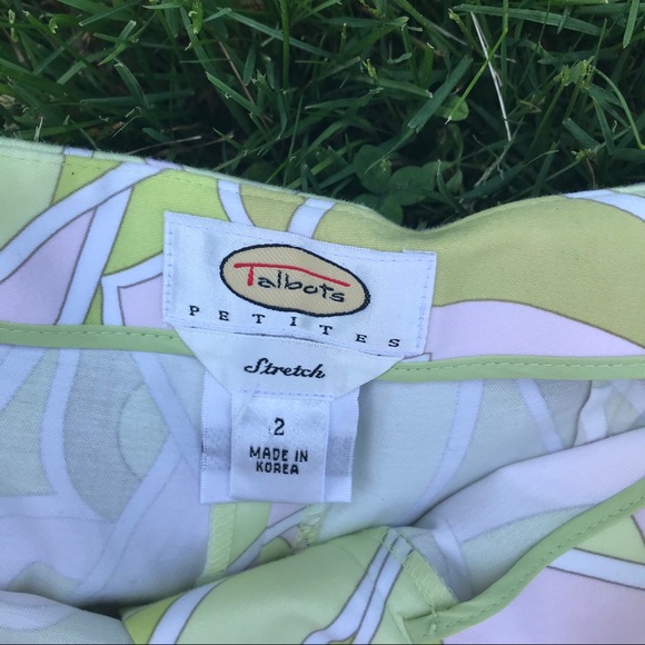 Vintage Lime Green Patterned Pants - Picture 2 of 5